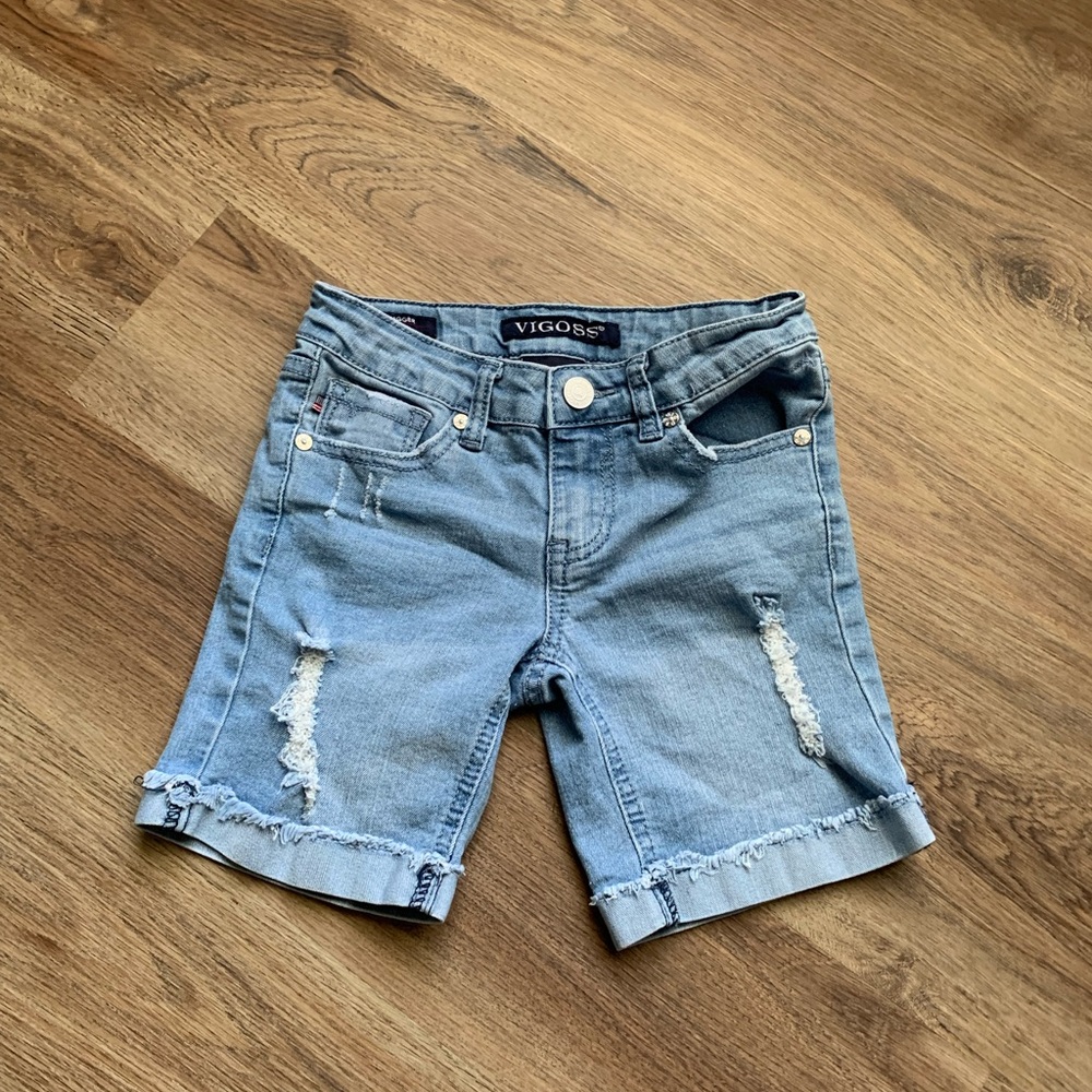 GUC VIGOSS Girls Distressed Denim Bermuda Shorts